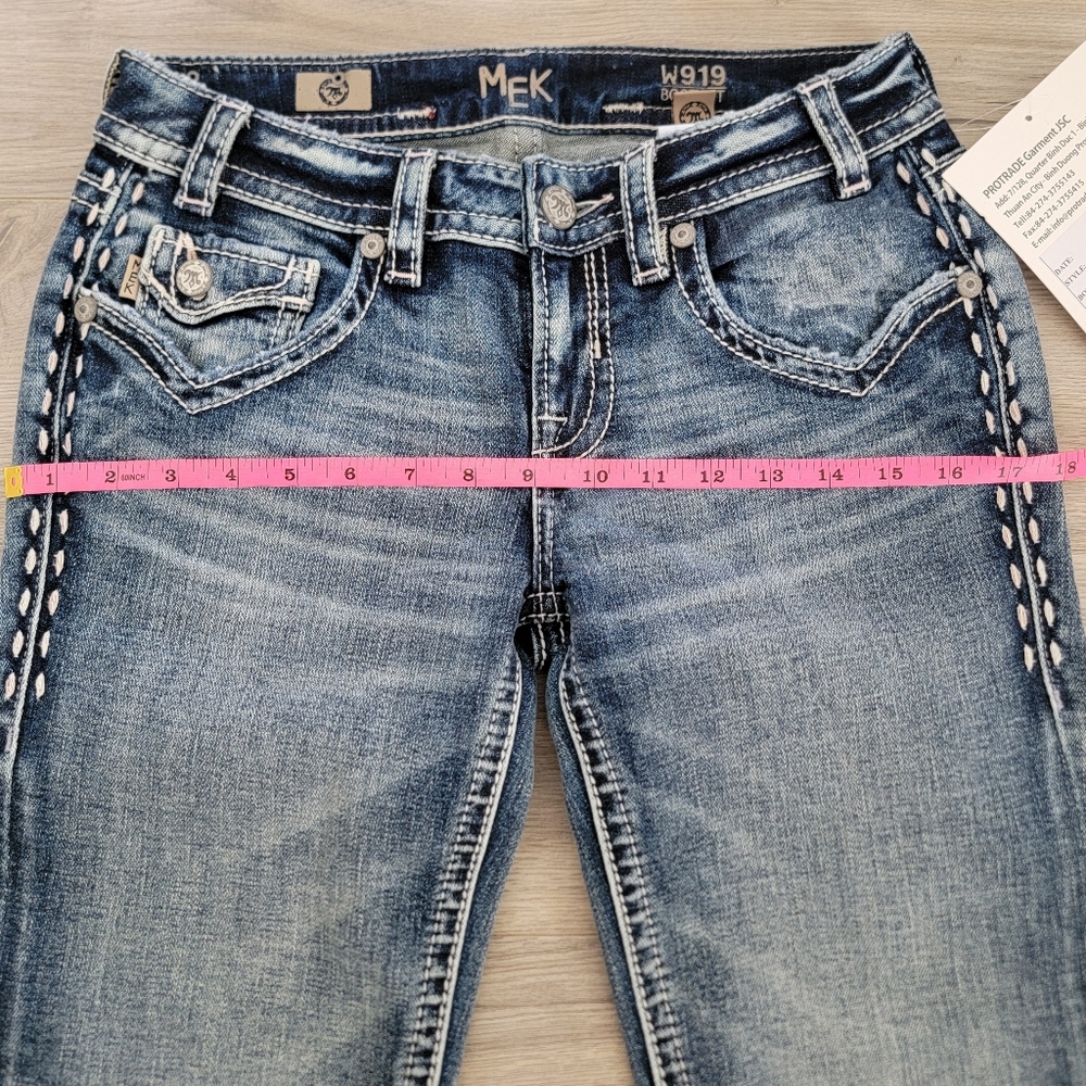MEK x Miss Me Bootcut Jeans sz 26 - Picture 8 of 11
